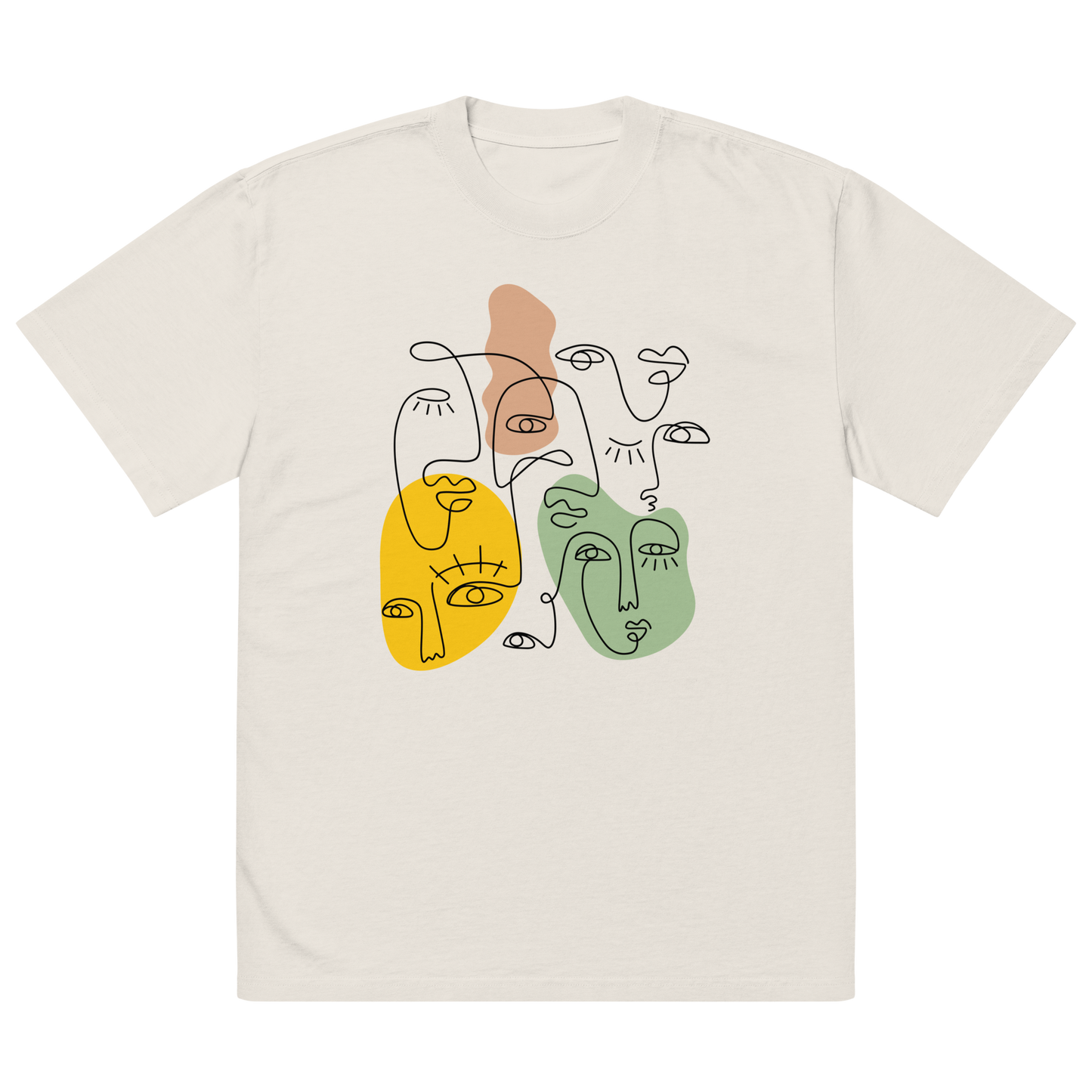 Abstract Faces Oversized Graphic Tshirt, Unisex Streetwear