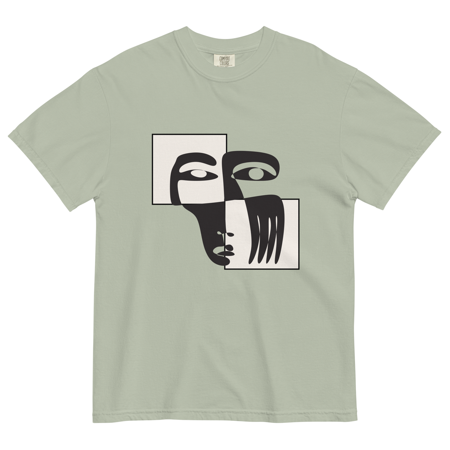 Abstract Face Cubism Shirt | Unisex Heavyweight Tee