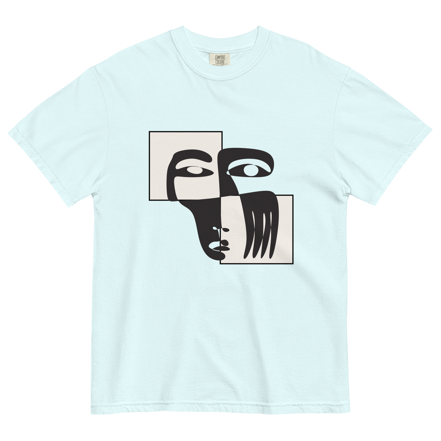 Abstract Face Cubism Shirt | Unisex Heavyweight Tee