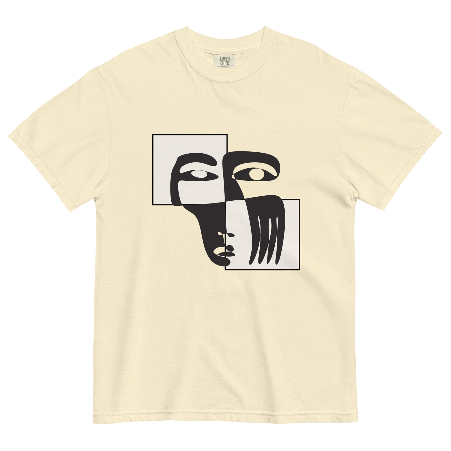Abstract Face Cubism Shirt | Unisex Heavyweight Tee