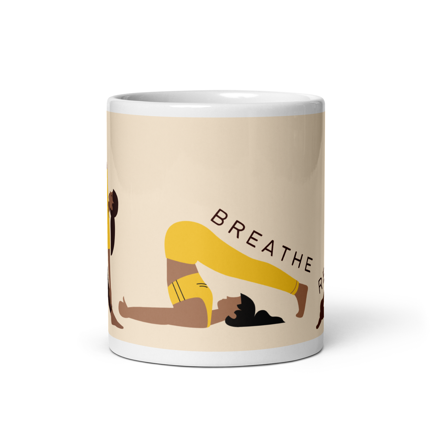 Sip and Breathe Easy Glossy Mug
