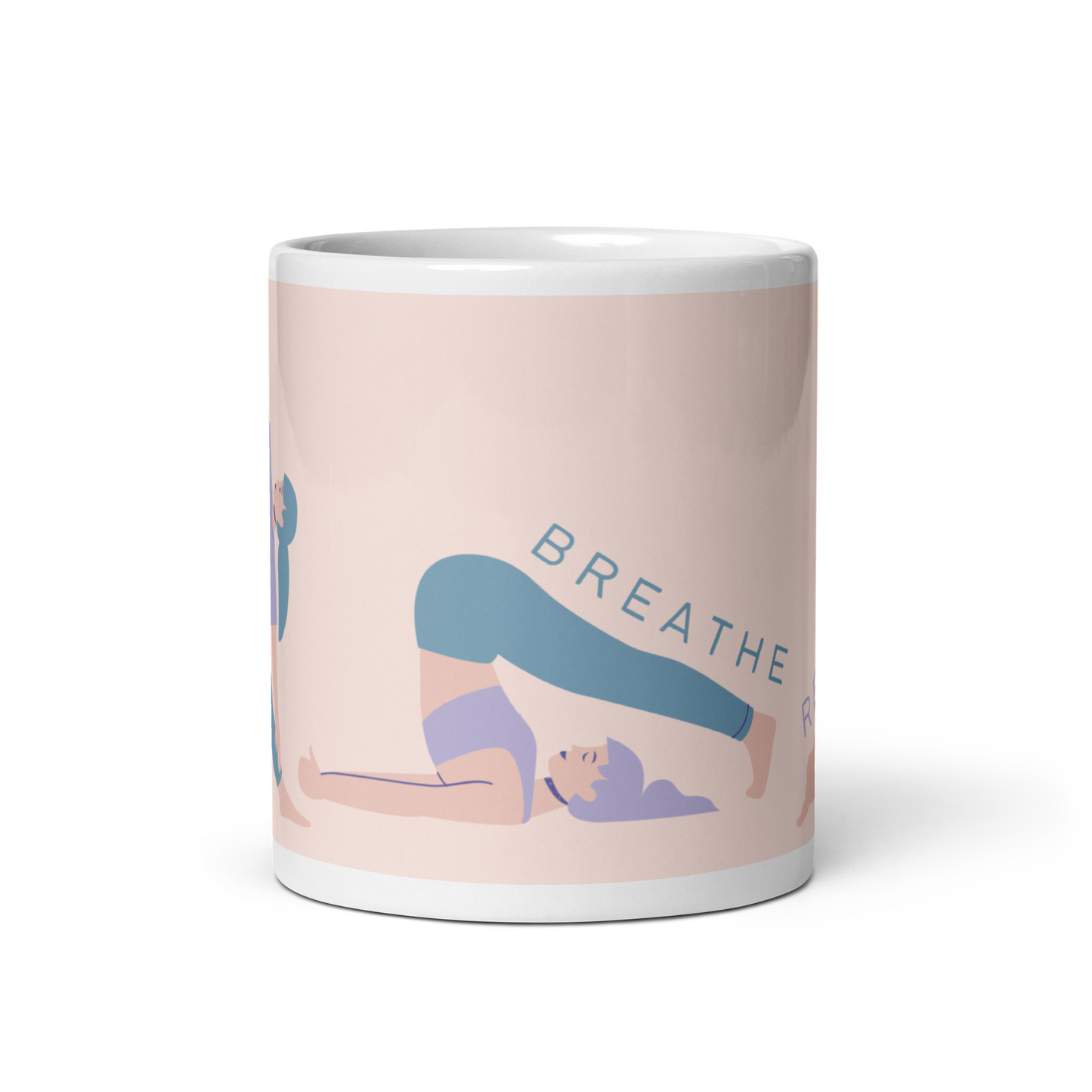 Sip and Breathe Easy Glossy Coffee Mug