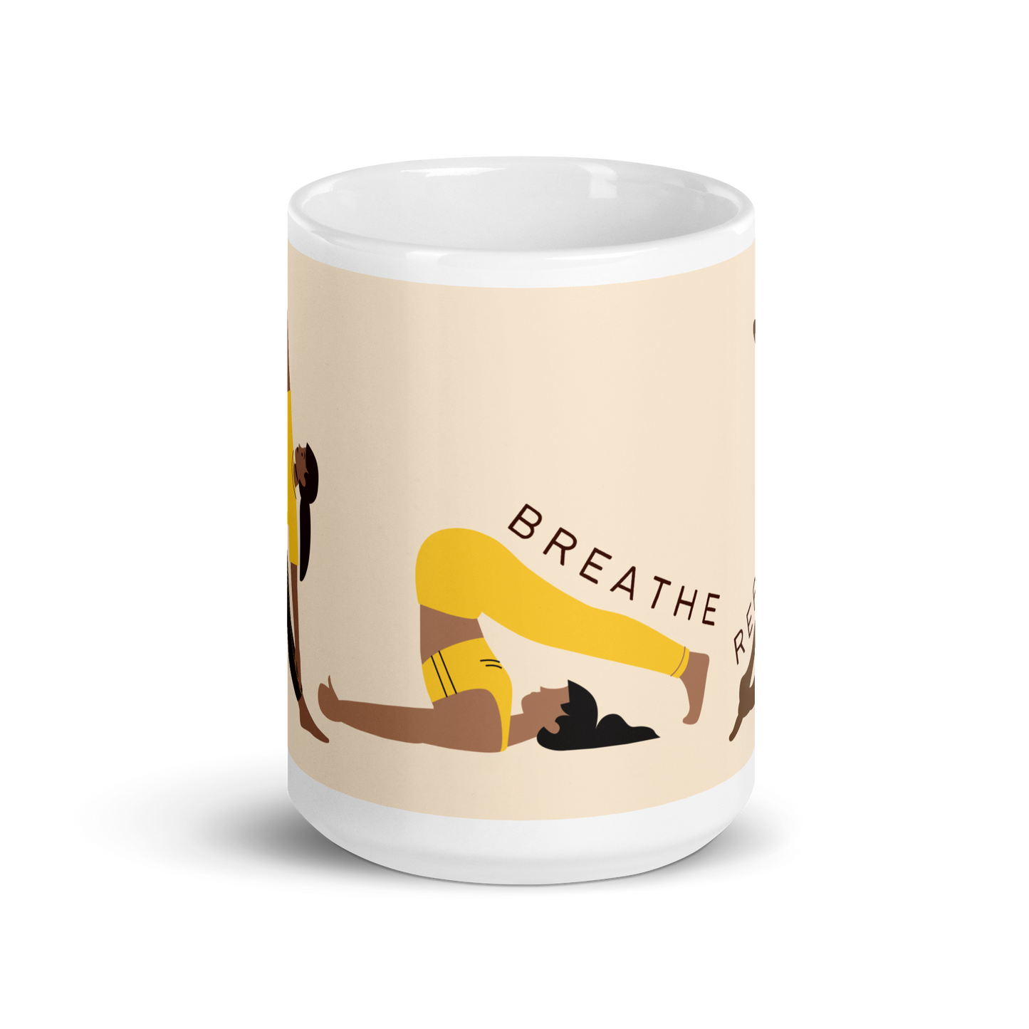 Sip and Breathe Easy Glossy Mug