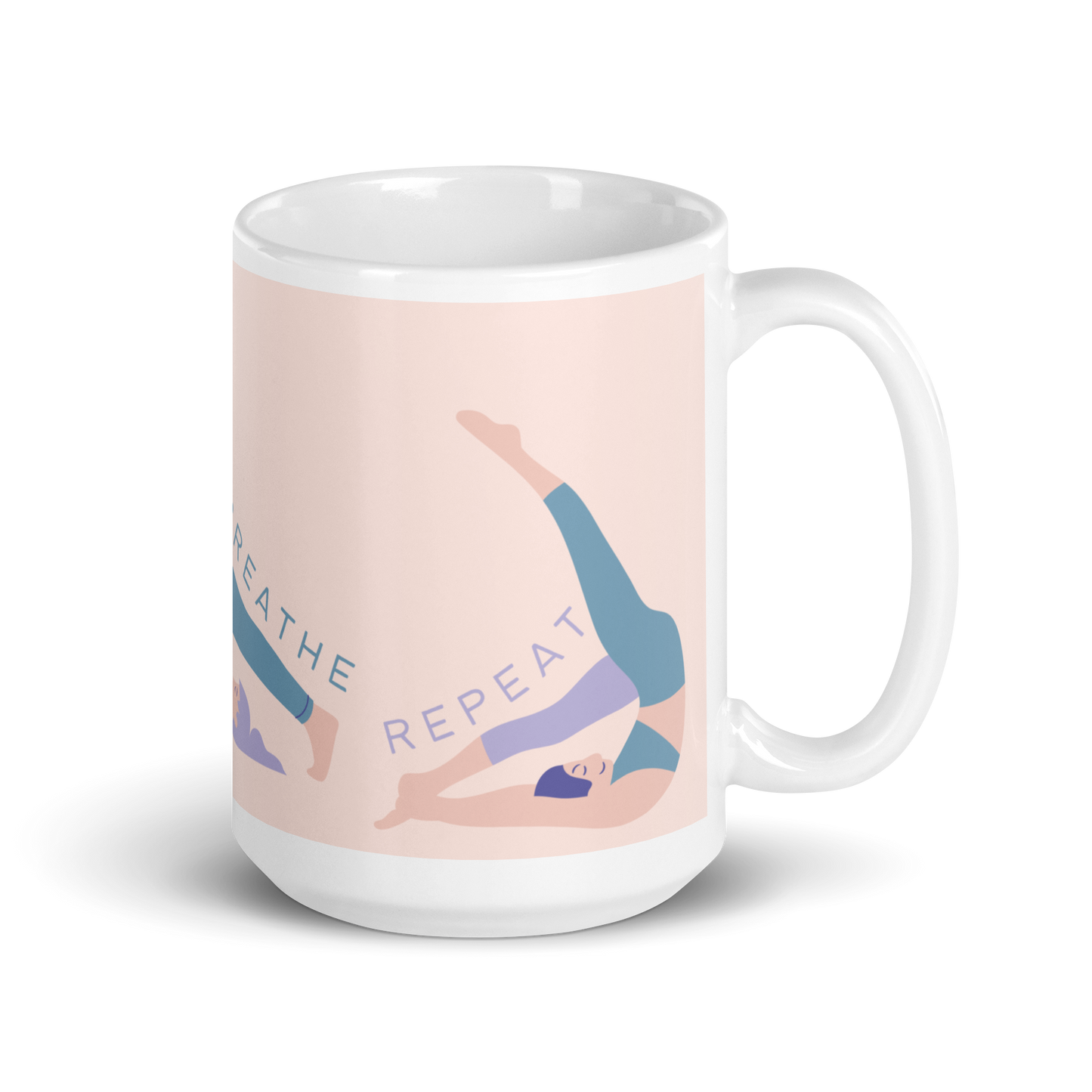 Sip and Breathe Easy Glossy Coffee Mug