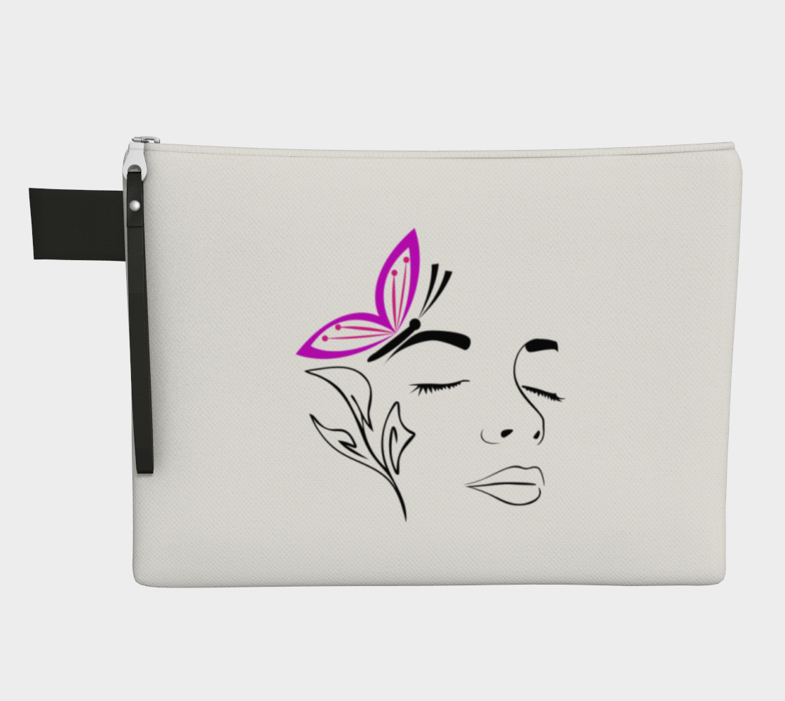Butterfly Beauty - Zipper Pouch - White