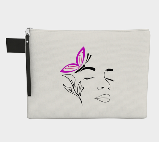 Butterfly Beauty  - Zipper Pouch - White