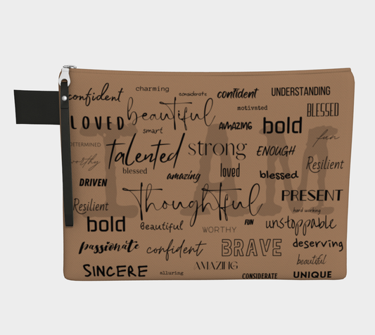 I AM - Zipper Pouch - Taupe