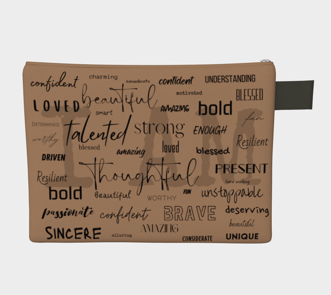 I AM - Zipper Pouch - Taupe