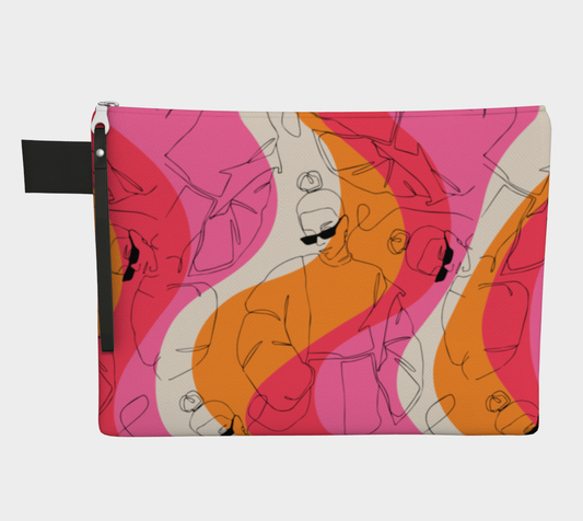 Fashion Line Art Zipper Pouch