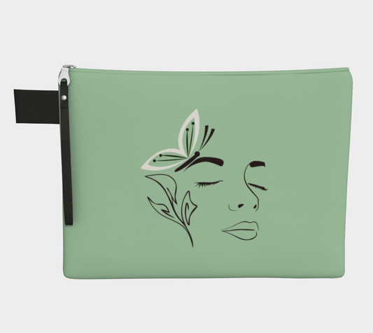 Butterfly Beauty  - Zipper Pouch -  Mint