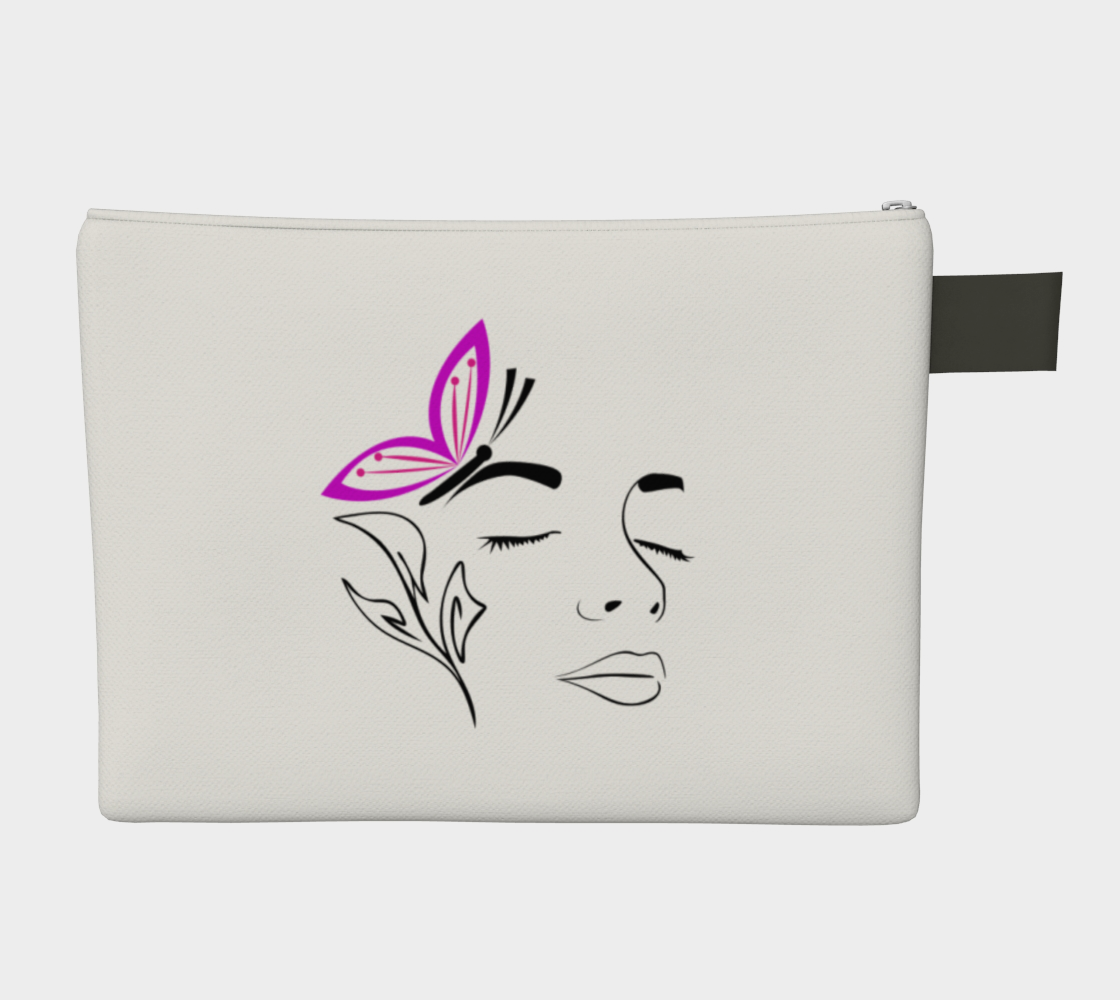 Butterfly Beauty - Zipper Pouch - White