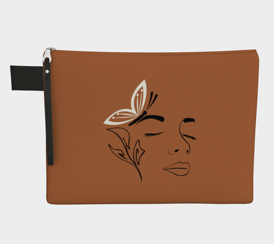 Butterfly Beauty  - Zipper Pouch - Brown