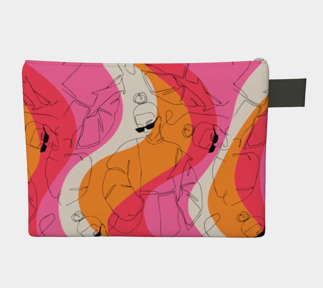 Fashion Line Art Zipper Pouch