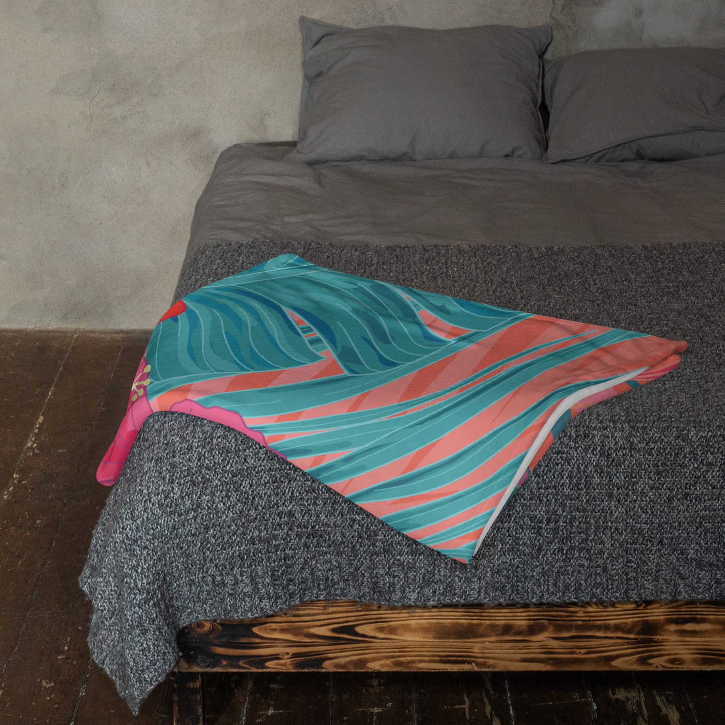 Vibrant Flowers Throw Blanket