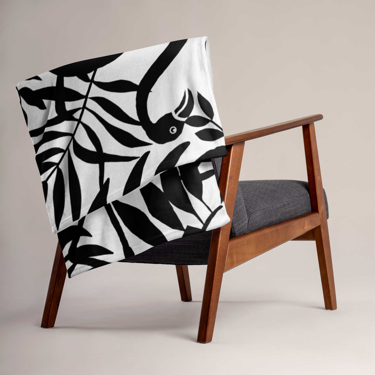 Black and white flamingo throw blanket