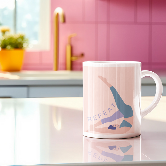 Sip and Breathe Easy Glossy Coffee Mug