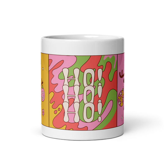 Festive Christmas Ceramic Mug, Retro Holiday Coffee Cup, Festive Drinkware