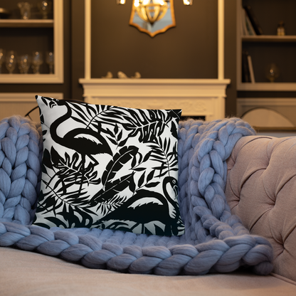 Black and white flamingo decorative pillowcase