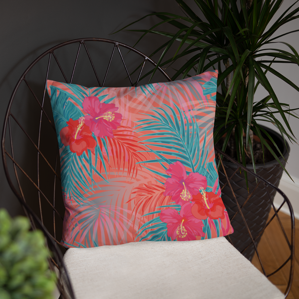 Vibrant flowers decorative pillowcase