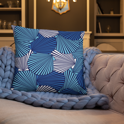 Blue and white decorative pillowcase