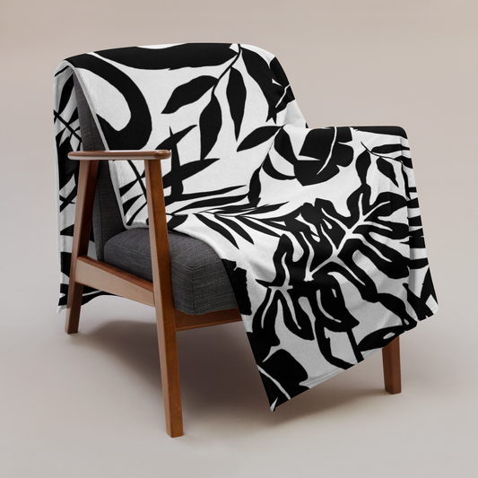 Black and white flamingo throw blanket